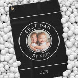 Best Dad By Par Golfer Photo Gift Cute Black White Golf Towel<br><div class="desc">If your dad is a golf enthusiast, you can make his day with our personalized golf towel that displays your family photo and a custom text. This cute design will brighten up his mood every time he plays golf. You can easily create your own golf towel with our simple template....</div>