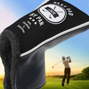 Best Dad By Par Golfer Pun Golf Lover Black Modern Head Cover