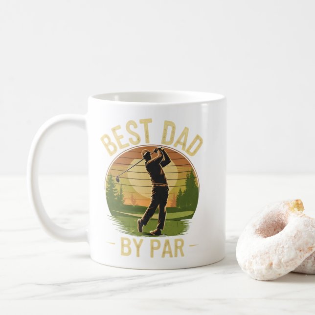 Best Dad By Par - Golfing Dad Coffee Mug (With Donut)