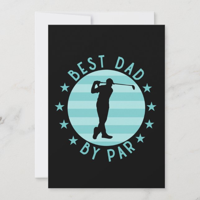 Best dad by par golfing Dad gift Card (Front)