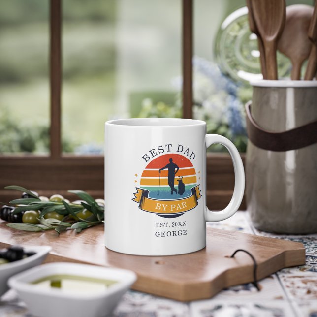 Best Dad By Par Golfing Fathers Day Custom Name Coffee Mug (Creator Uploaded)