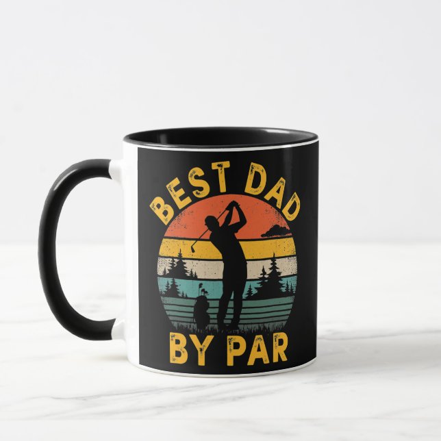 Best Dad By Par Golfing Father's Day Golf Lover  Mug (Left)