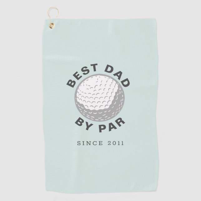 Best Dad By Par Grandparents Day Modern Custom Golf Towel (Front)