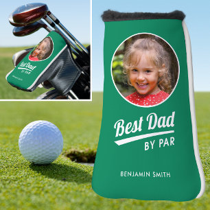Best Dad By Par Kid's Photo Name Green Putter Golf Head Cover