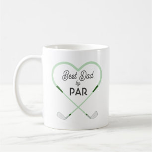 Best Dad by Par Love shaped Golf Theme Coffee Mug