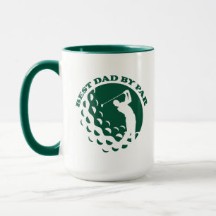 Best Dad By Par Modern Golf Golfing Mug