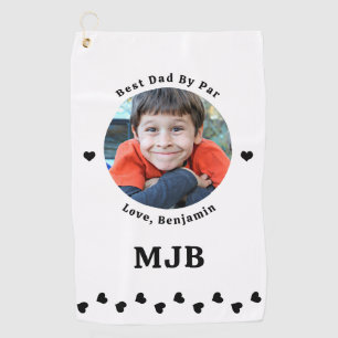 Best DAD By Par Modern Personalized Photo Golf Towel