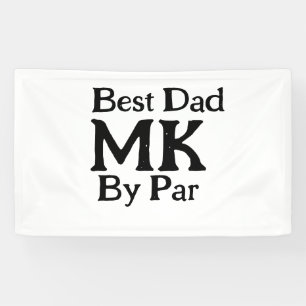 Best dad by par monogram father's day simple rusti banner