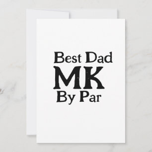Best dad by par monogram father's day simple rusti invitation