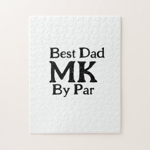Best dad by par monogram father's day simple rusti jigsaw puzzle