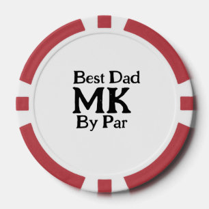 Best dad by par monogram father's day simple rusti poker chips