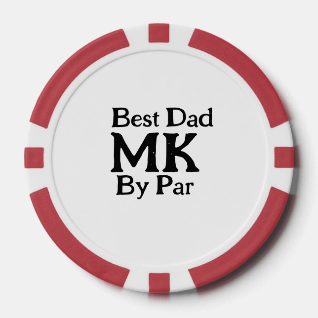 Best dad by par monogram father's day simple rusti poker chips (Front)