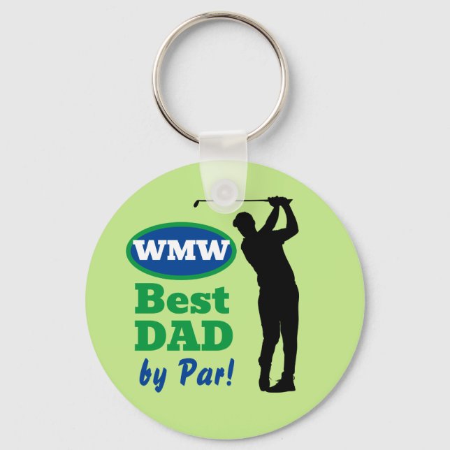 Best Dad By Par! Monogram Golf Hat Keychain (Front)