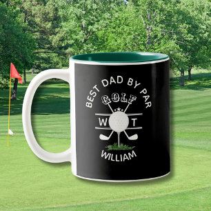 BEST DAD BY PAR MONOGRAM NAME Two-Tone COFFEE MUG