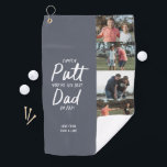 Best Dad By Par multi Photo navy blue Fathers Day Golf Towel<br><div class="desc">Golf dad modern navy blue and white typography funny multi photo best dad by par. Ideal Christmas,  birthday,  Fathers day gift for him.</div>