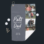 Best Dad By Par multi Photo navy blue Fathers Day Golf Towel<br><div class="desc">Golf dad modern navy blue and white typography funny multi photo best dad by par. Ideal Christmas,  birthday,  Fathers day gift for him.</div>