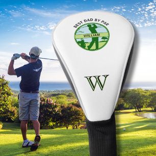 BEST DAD BY PAR NAME CUSTOM MONOGRAM  GOLF HEAD COVER