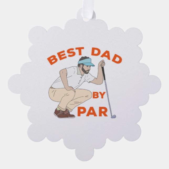 Best Dad By Par Ornament Card (Front)