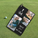 Best Dad By Par | Personalized 3 Photo Golf Towel<br><div class="desc">Personalized momogram photo collage golfing towel, for all dads this fathers day, with template text that reads 'BEST DAD BY PAR' personalized with your dads name and initial and a collage of 3 photos. All font styles, sizes and colours can be changed by clicking on the customize further link after...</div>