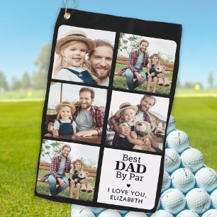 Best DAD By Par - Personalized 5 Photo Collage Golf Towel