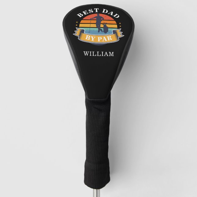 Best Dad By Par Personalized Fathers Day Golf Head Cover (Front)