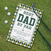 Best Dad by Par Personalized Golf Towel Gift