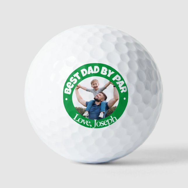 Best Dad by par personalized Green golf balls  (Front)
