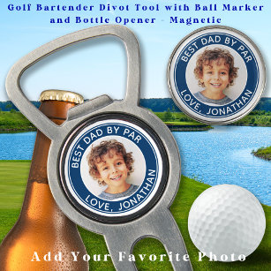 Best Dad By Par Personalized Modern Golfer Photo Divot Tool