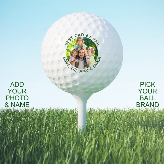 Best Dad By Par Personalized Photo Golf Balls (Creator Uploaded)