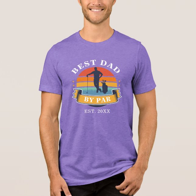 Best Dad By Par Personalized Retro Golf Novelty Tri-Blend Shirt (Front)