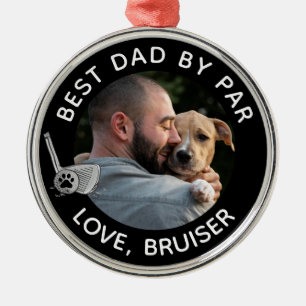Best Dad By Par Pet Custom Photo Metal Ornament