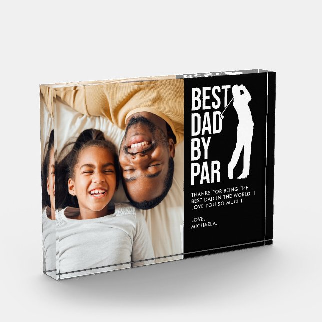 Best Dad By Par Photo & Custom Message Golfer Dad (Left)
