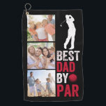 Best Dad By Par Photo Father's Day Golf Towel<br><div class="desc">A modern Best Dad by Par design</div>