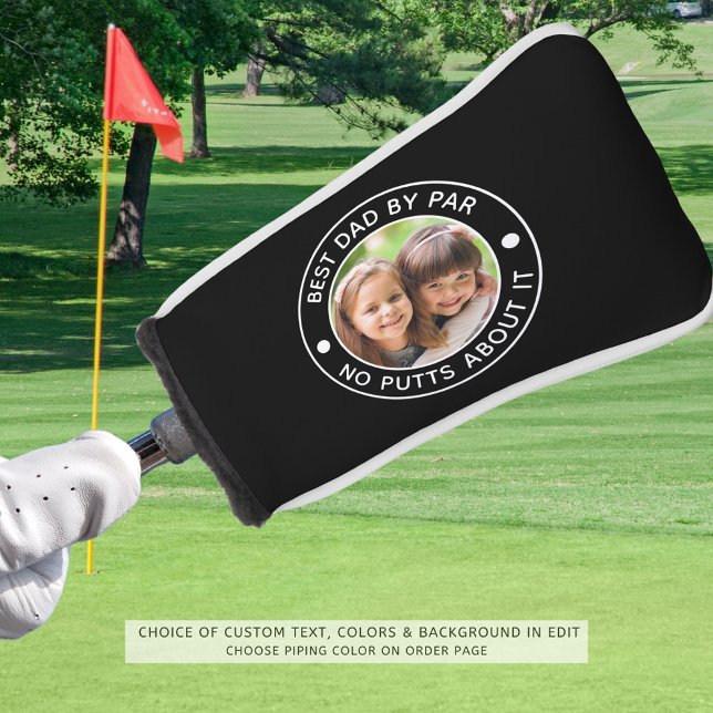BEST DAD BY PAR Photo Funny Custom Colours Golf Head Cover (Creator Uploaded)