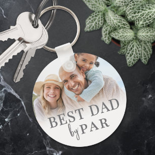 Best Dad By Par Photo Keychain