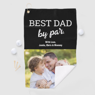 Best Dad by Par Photo Modern Father's day Custom Golf Towel