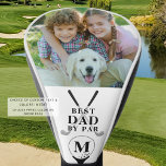 BEST DAD BY PAR Photo Monogram Black White Golf Head Cover<br><div class="desc">Create a custom personalized photo golf head cover for a golfer Dad with the editable funny title BEST DAD BY PAR and monogram shown in an editable black text colour you can change to a complementary colour to your picture, his golf bag or his favourite colour. Memorable gift for Fathers...</div>