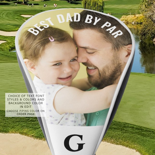 BEST DAD BY PAR Photo Monogram Golf Head Cover (Creator Uploaded)