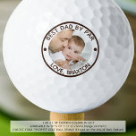 BEST DAD BY PAR Photo Personalized Brown Golf Balls<br><div class="desc">Create a custom, personalized photo golf ball set of 3 or 12 with the editable title BEST DAD BY PAR and your message in your choice of colours (shown in brown) for a special golf-enthusiast father as a birthday, Father's Day or holiday gift. Each ball will have the same image....</div>
