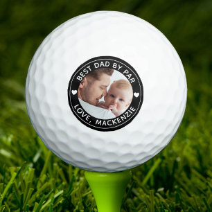 BEST DAD BY PAR Photo Personalized Custom Colour Golf Balls