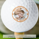 BEST DAD BY PAR Photo Personalized Golf Balls<br><div class="desc">Create custom, personalized photo golf balls with the editable funny title BEST DAD BY PAR and your custom text in your choice of text, dot and circle frame colours by changing in EDIT (shown in orange) for a special golf-enthusiast father as a birthday, Father's Day or holiday gift. ASSISTANCE: For...</div>