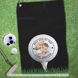 Best Dad By Par Photo Personalized Golf Towel