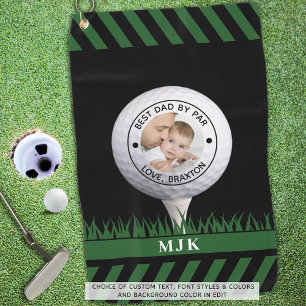 Best Dad By Par Photo Personalized Golf Towel