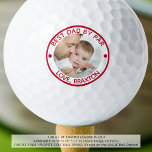 BEST DAD BY PAR Photo Red Personalized Golf Balls<br><div class="desc">Create a unique personalized photo golf ball for a special golfer Dad with the editable title BEST DAD BY PAR and your message in red. Makes a meaningful gift or keepsake for a birthday, Father's Day or holiday gift for him. ASSISTANCE: For help with design modification or personalization, colour change...</div>