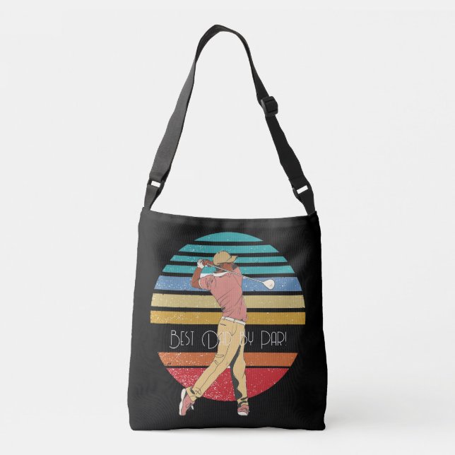 Best Dad by Par Rainbow & Black  Crossbody Bag (Back)