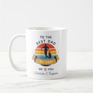 Best Dad By Par Retro Fathers Day Kids Photo Golf Coffee Mug