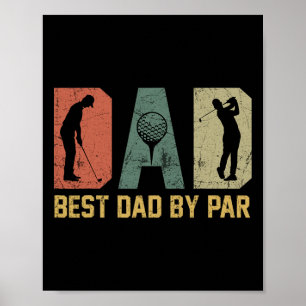 Best Dad By Par Retro Vintage Father's Day Golf Lo Poster