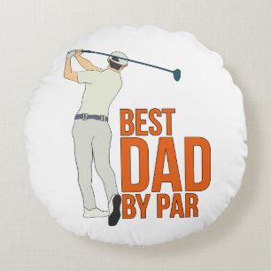Best Dad By Par Round Pillow