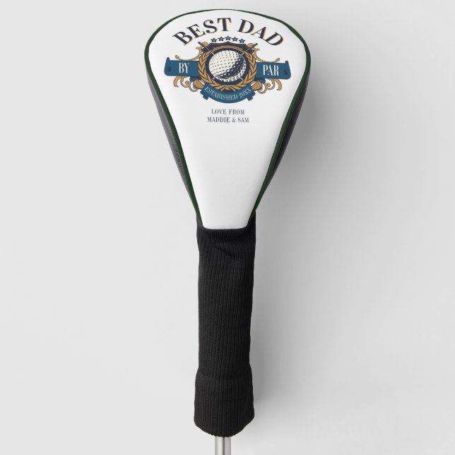 Best Dad By Par Seal Elegant Custom Golf Head Cover (Front)