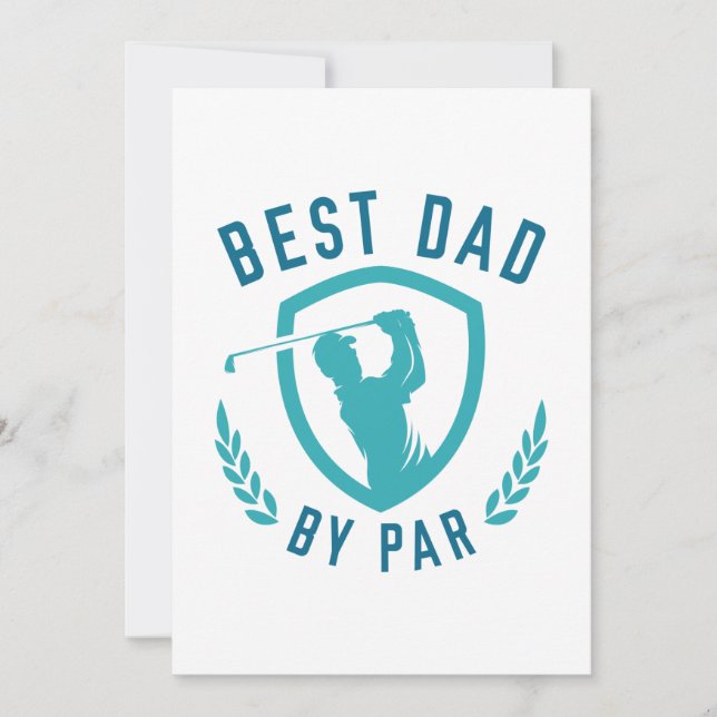 Best Dad By Par Thank You Card (Front)